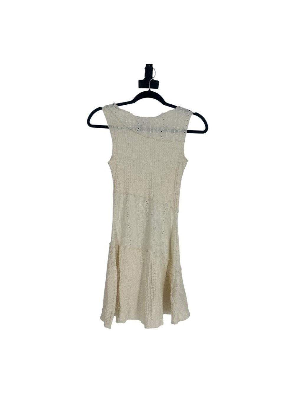 Miss Selfridge Ivory Skater Dress US 2 Eyelet Lace Textured Fit Flare Coquette